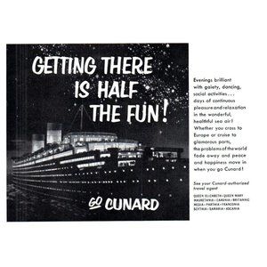 1953 Cunard Cruise Lines Liner Vintage Print Ad Starry Sky Night Wall Art Photo